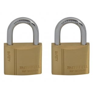 Brass Padlock Keyed Alike 2 x 40mm